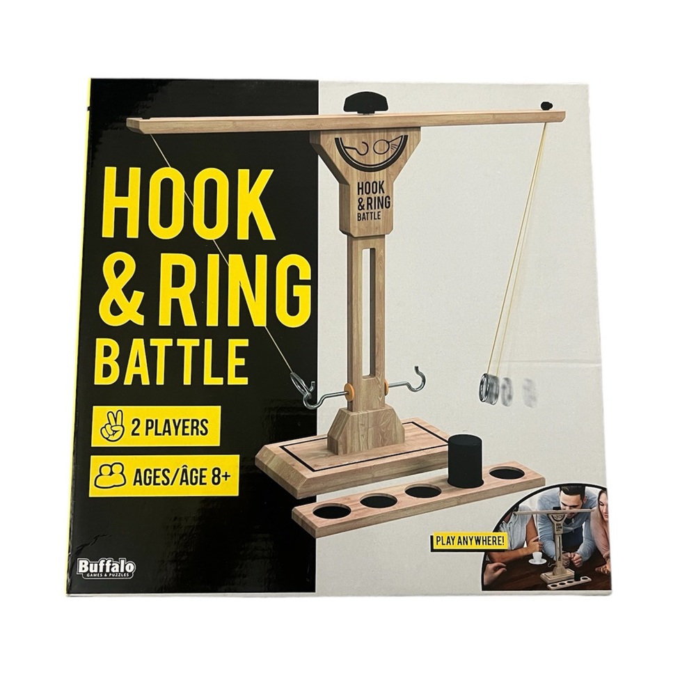 Buffalo David Bitton Hook & Ring Game with Wooden Stand